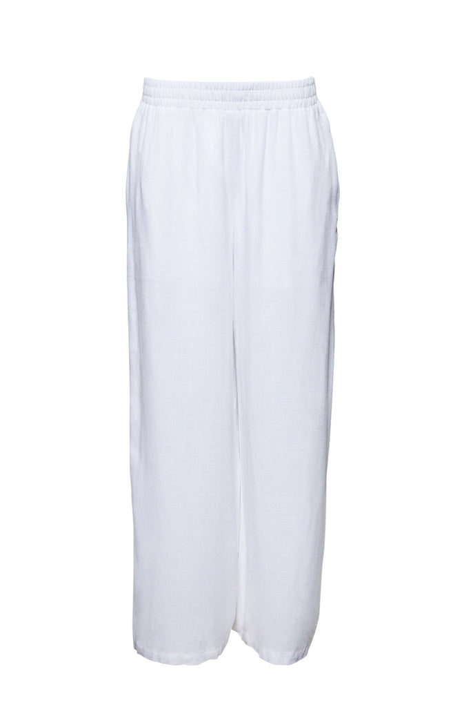 Bumpsuit Maternity Relaxed Linen Pant with elastic waistband in White