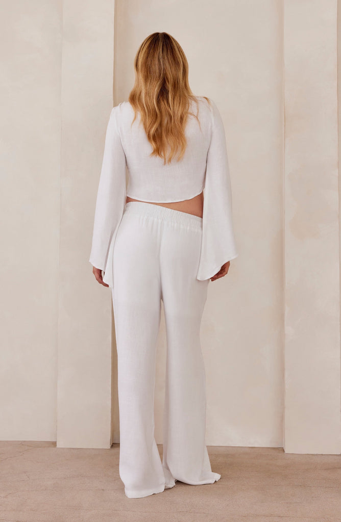 Relaxed Linen Pant in White