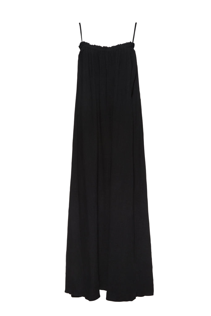 Linen Maxi Dress in Black