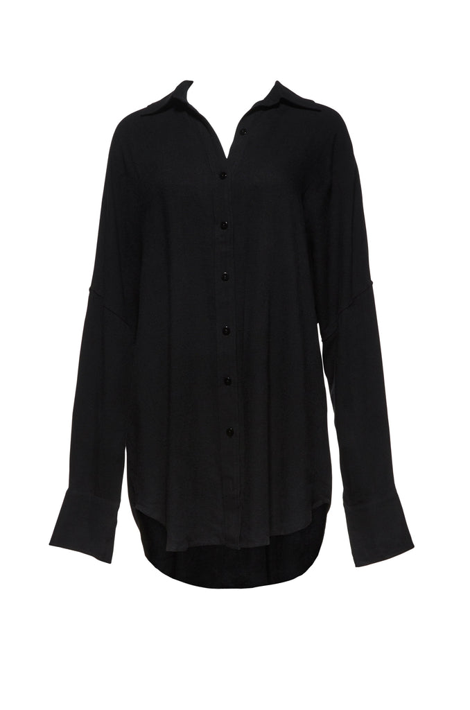 Oversized Linen Shirt in Black