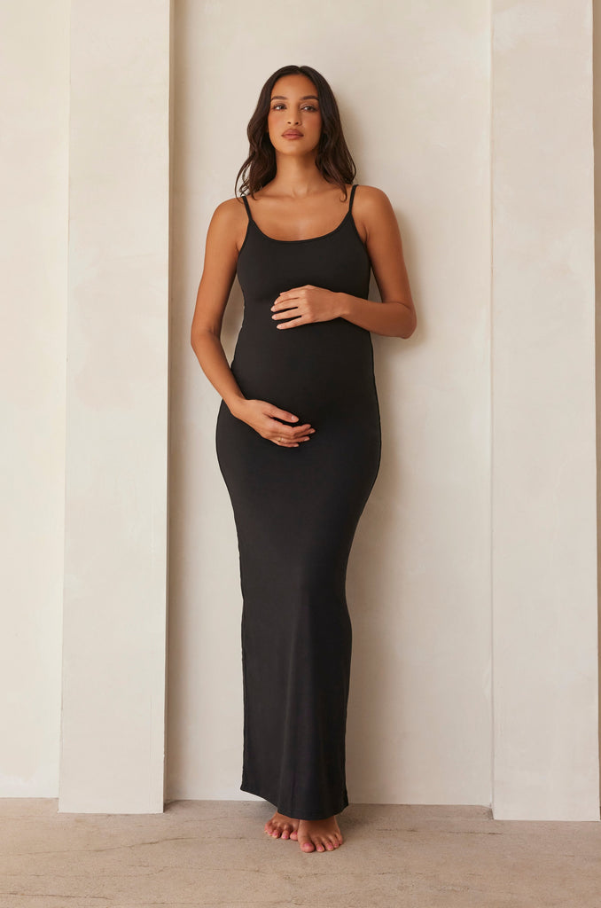 The Jane Maternity Maxi Dress in Black
