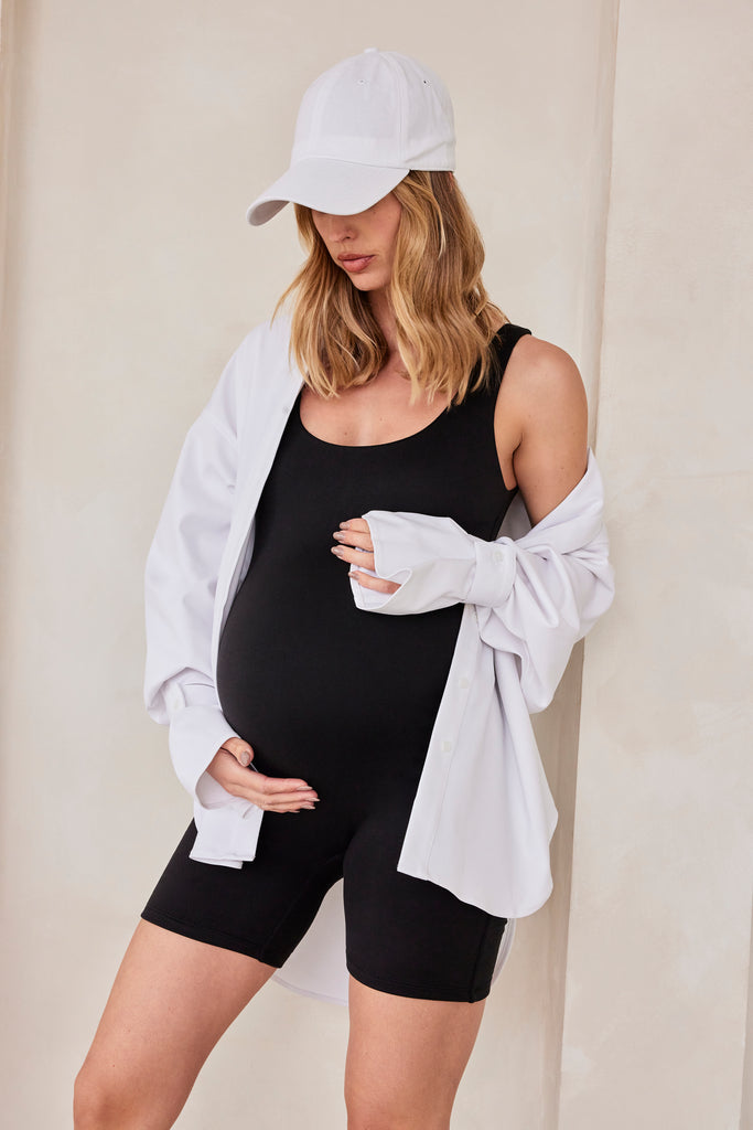 The Cindy Maternity Bumpsuit in Black