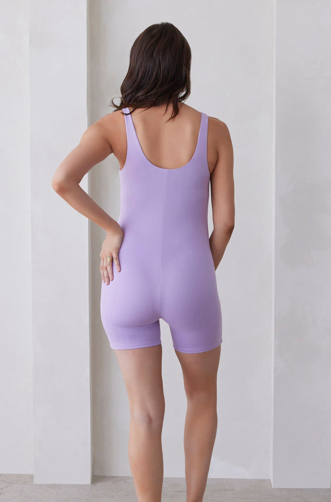 The Cindy Maternity Bumpsuit in Lilac