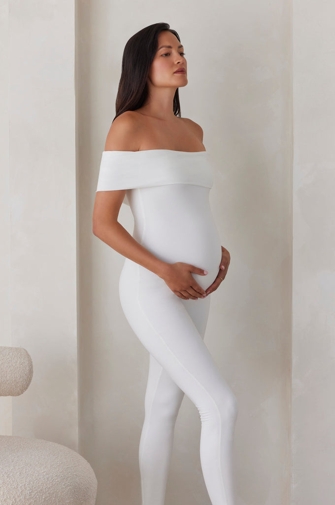The Harper Bumpsuit in Ivory