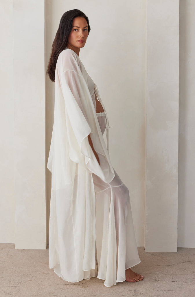 Bumpsuit Maternity Chiffon Flare Pant in Ivory