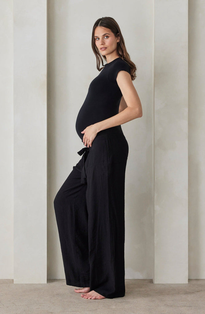 Bumpsuit Maternity Fashion Collection The Fisherman Pant in Black Gauze