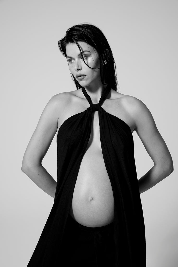 bumpsuit maternity georgia fowler the scarf top in black