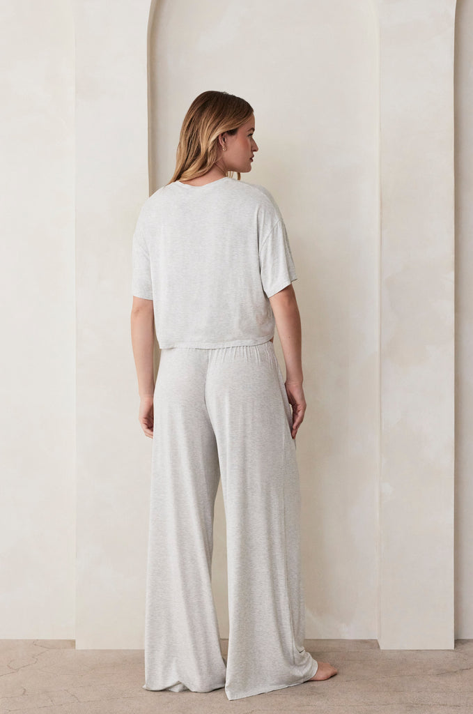 Bumpsuit Maternity Loungewear The Cloud Drawstring Pant in Heather Grey