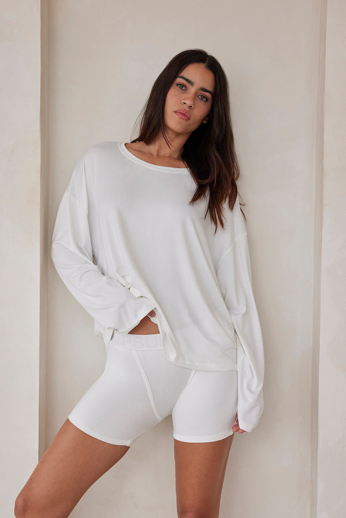 Bumpsuit Maternity The Cloud Long Sleeve Tee in Ivory
