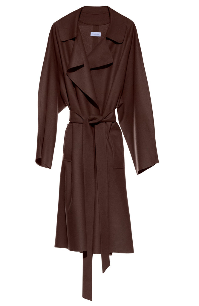 Bumpsuit Maternity The Jacqueline belted wool coat in chocolate