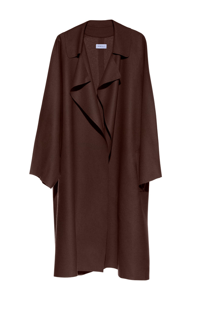 Bumpsuit Maternity The Jacqueline belted wool coat in chocolate