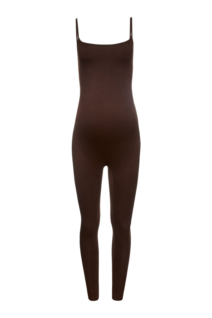 Bumpsuit Maternity the Kate Sleeveless Jumpsuit in Chocolate