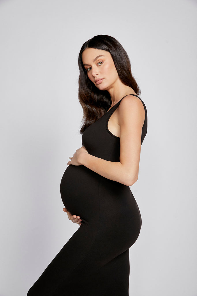 Bumpsuit Maternity The Lite Sleeveless Tank Maxi Dress in Black