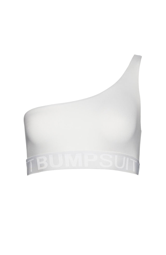 Bumpsuit Maternity the lounge one shoulder bra in ivory