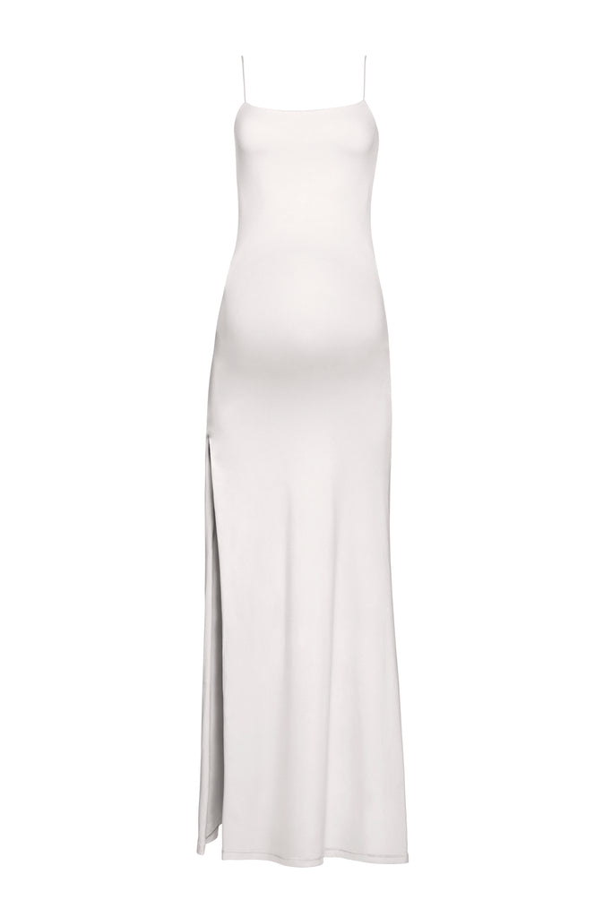 Bumpsuit Maternity The Rosie Square Neck Sleeveless Maxi Dress with side slit in Ivory