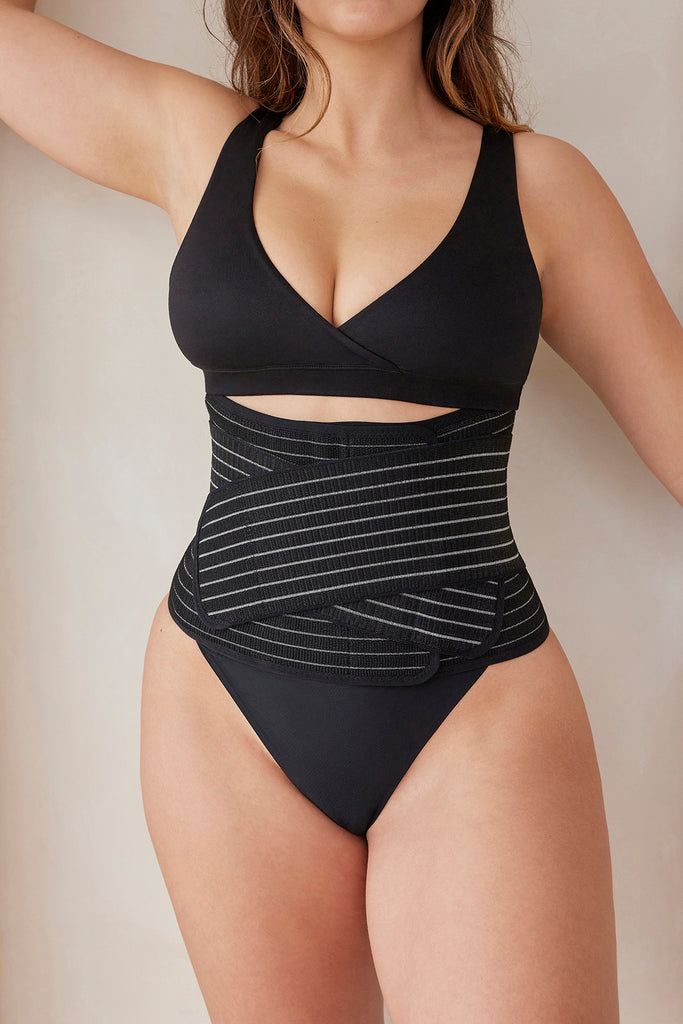 bumpsuit maternity the velcro waist trainer in black