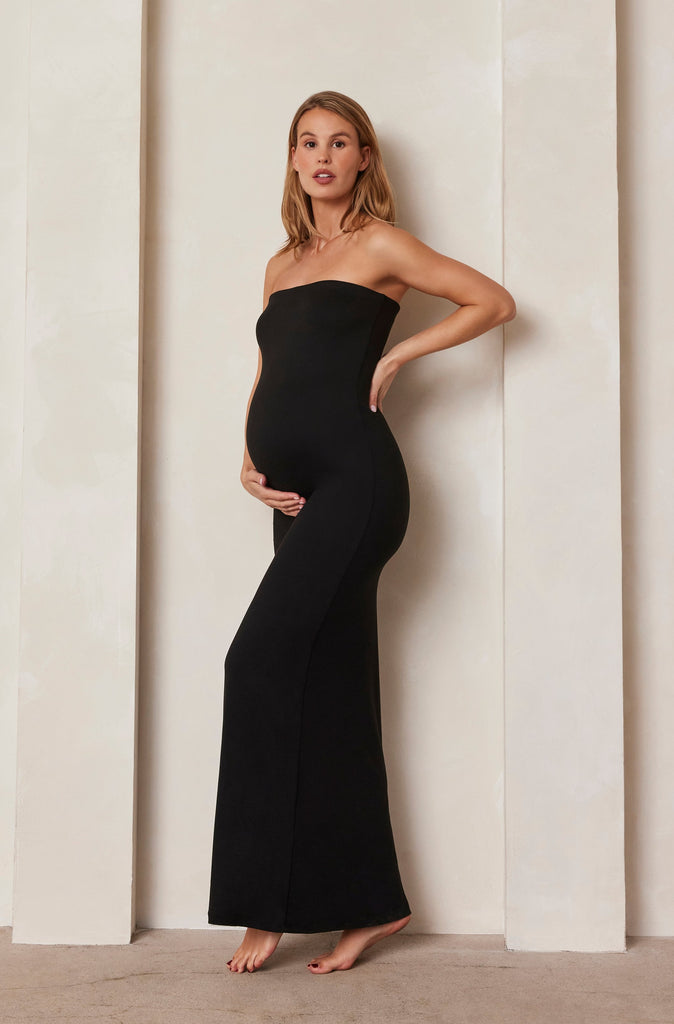 Bumpsuit Maternity the zoe tube maxi dress in black