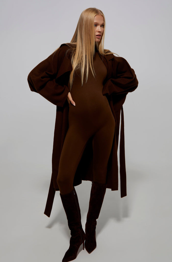 The Penelope Bumpsuit in Chocolate