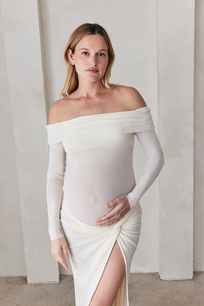 Soft Mesh Top & Skirt in Ivory
