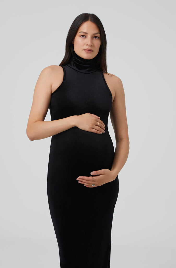 The Solid Velvet Serena Maternity Dress