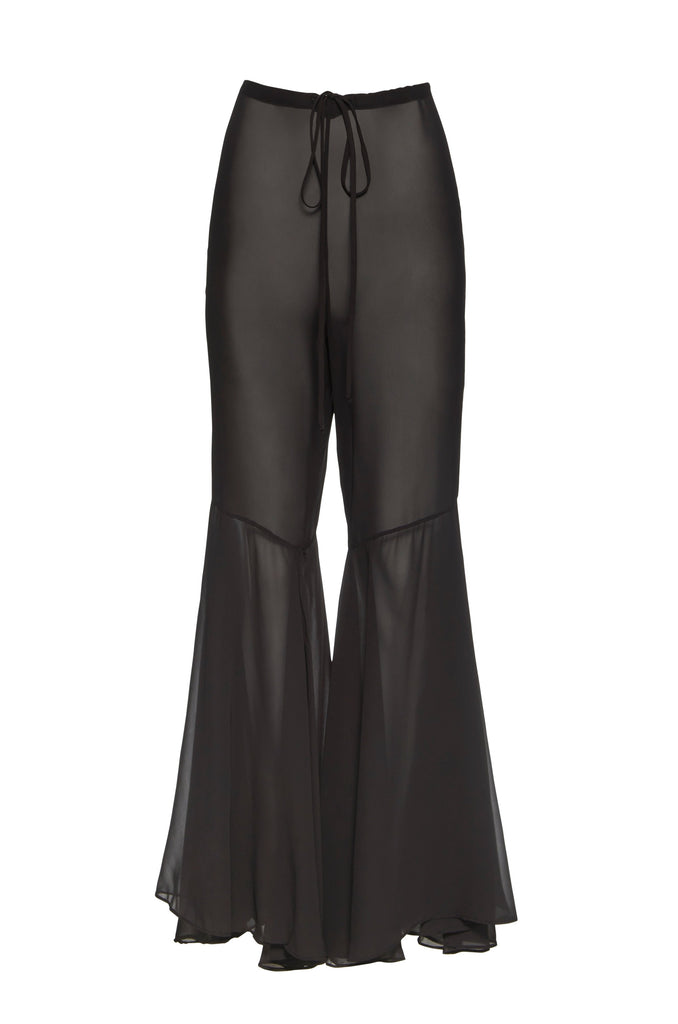 The Chiffon Maternity Flare Pant in Black