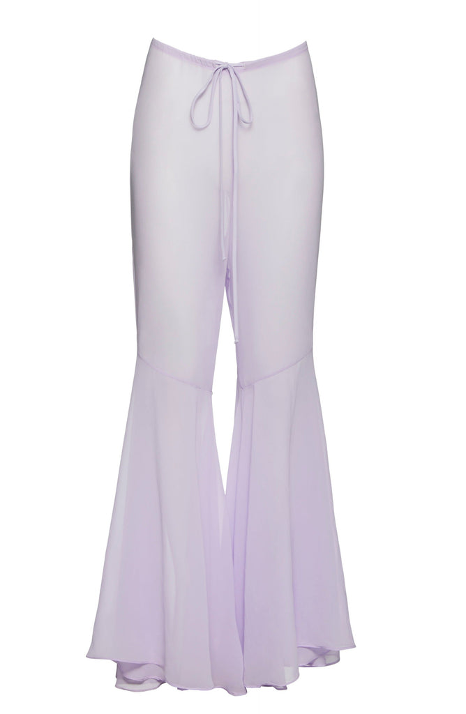 The Chiffon Maternity Flare Pant in Lilac