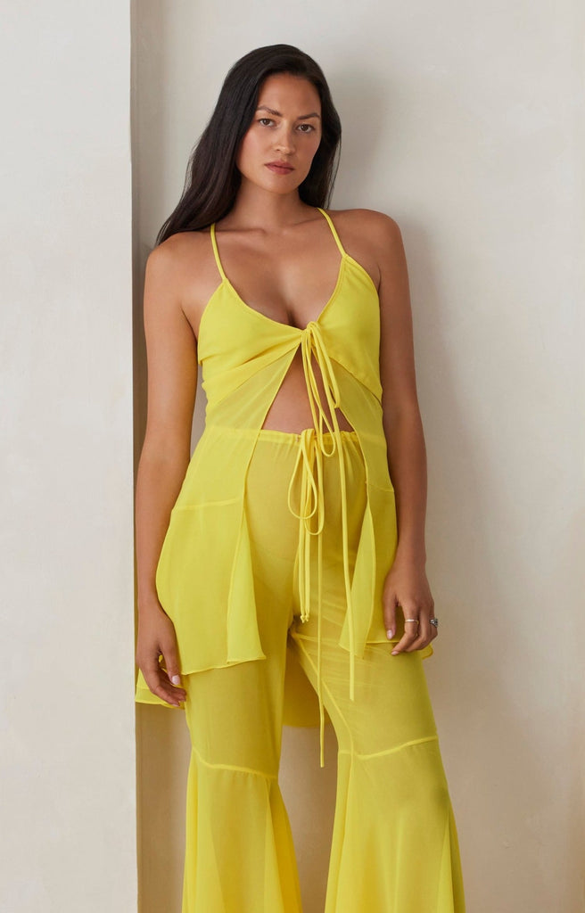 The Chiffon Baby Doll Maternity Top in Yellow