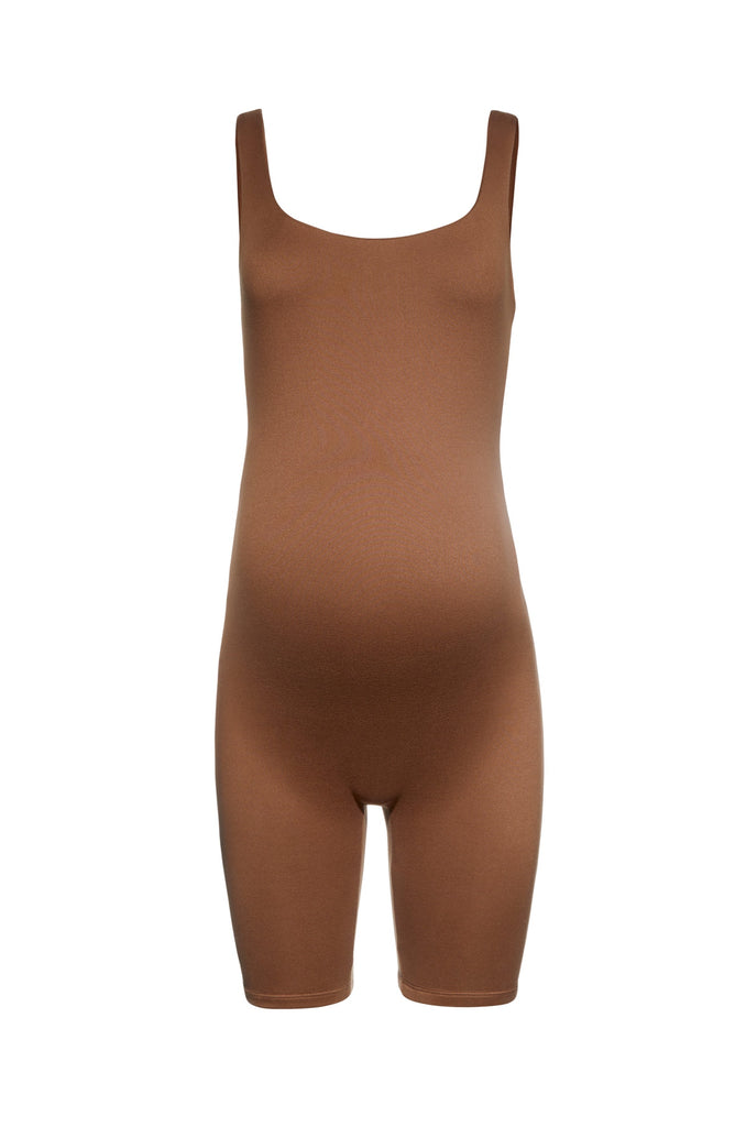 The Cindy Maternity Bumpsuit in Mocha